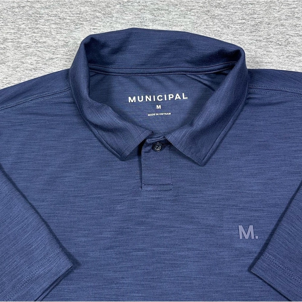 Municipal Sport Utility Gear Polo Shirt Mens Medium Blue Performance Golf